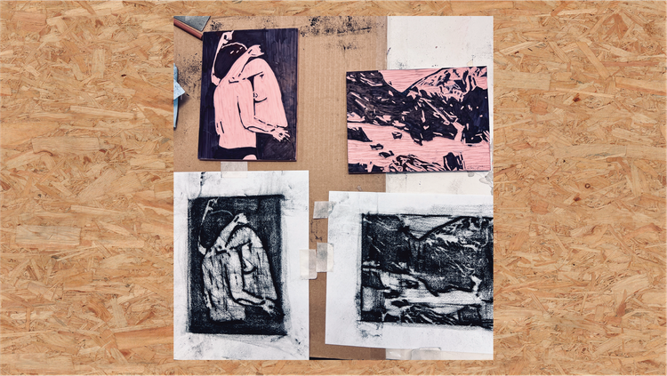 "Contour of Want" & "Night Ridge" by Cathy Ellis for CHIRLA