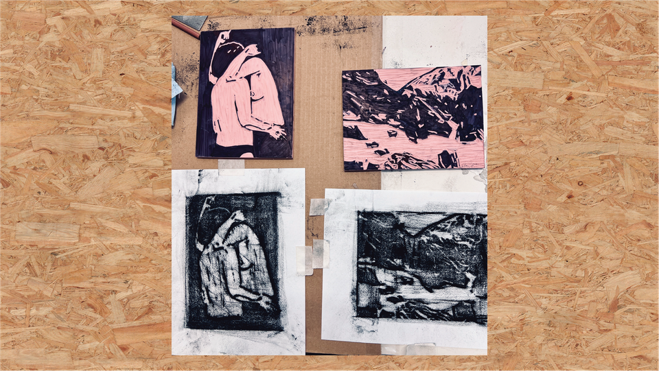 "Contour of Want" & "Night Ridge" by Cathy Ellis for CHIRLA